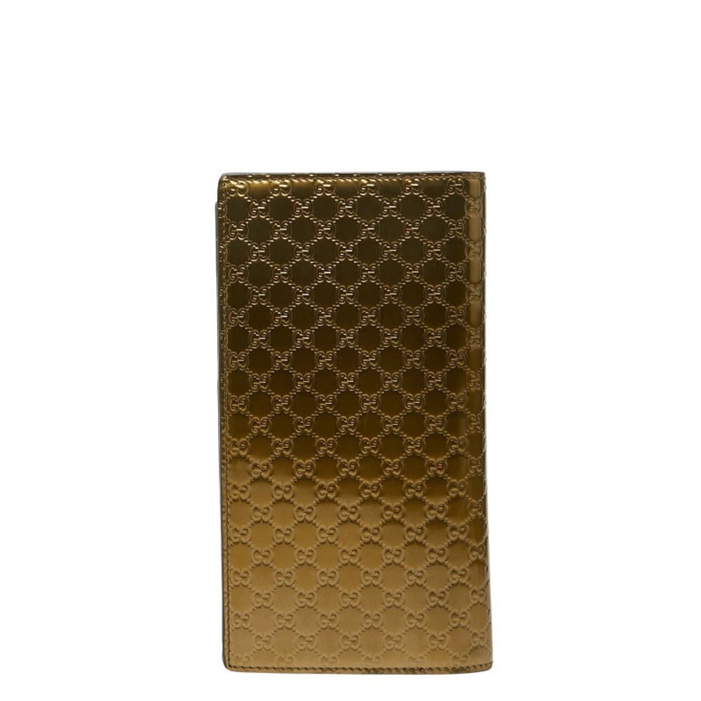 Gucci Microguccissima Long Wallet Green Patent Vernis Leather